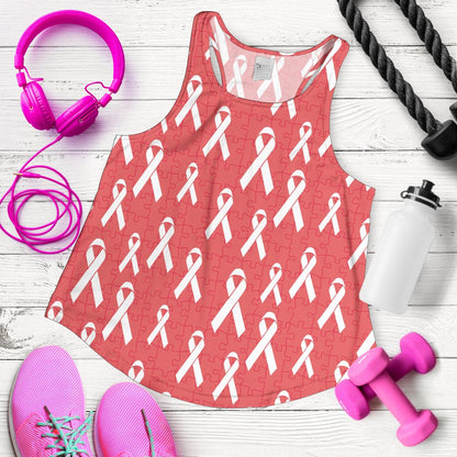 Autism Awareness Ribbon Design Print Women Racerback Tank Top