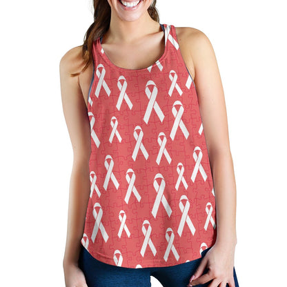 Autism Awareness Ribbon Design Print Women Racerback Tank Top