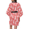 Autism Awareness Ribbon Design Print Women Short Kimono Robe