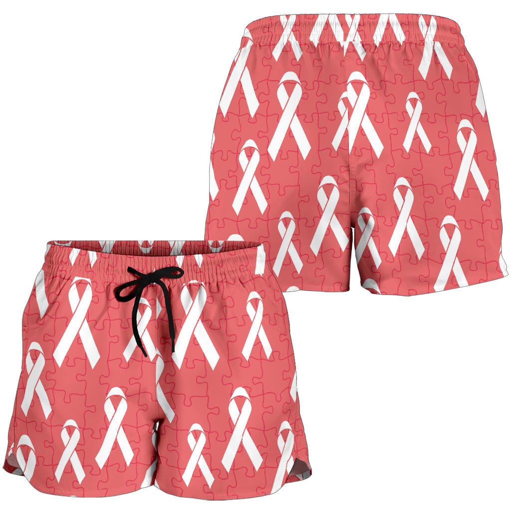 Autism Awareness Ribbon Design Print Women Shorts-JTAMIGO.COM