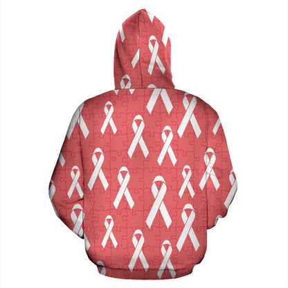 Autism Awareness Ribbon Design Print Zip Up Hoodie