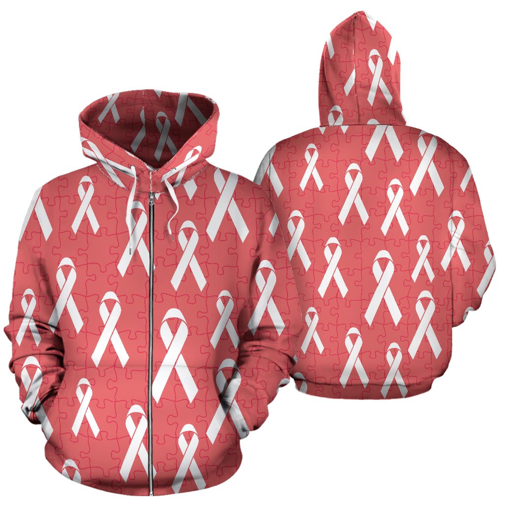 Autism Awareness Ribbon Design Print Zip Up Hoodie