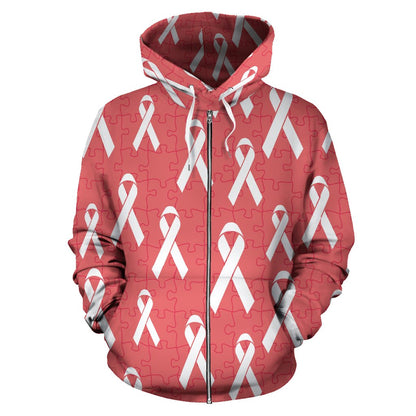 Autism Awareness Ribbon Design Print Zip Up Hoodie