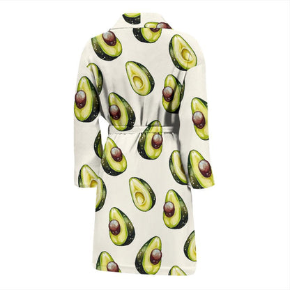 Avocado Pattern Print Design 01 Men Bathrobe-JORJUNE.COM