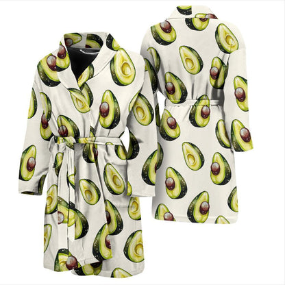 Avocado Pattern Print Design 01 Men Bathrobe-JORJUNE.COM