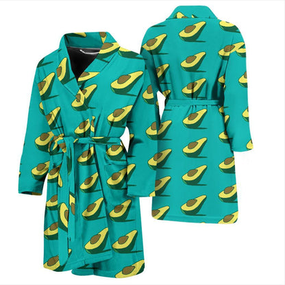 Avocado Pattern Print Design 03 Men Bathrobe-JORJUNE.COM