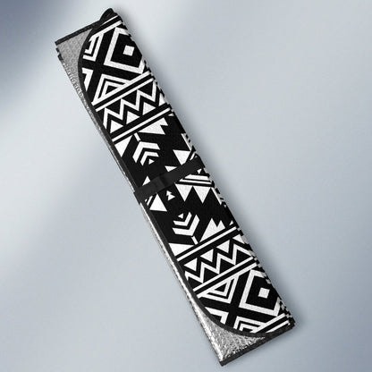 Aztec Black White Print Pattern Car Sun Shade For Windshield