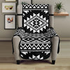 Aztec Black White Print Pattern Chair Protector-JTAMIGO.COM