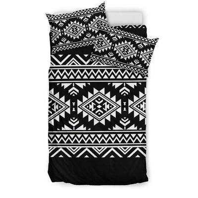 Aztec Black White Print Pattern Duvet Cover Bedding Set