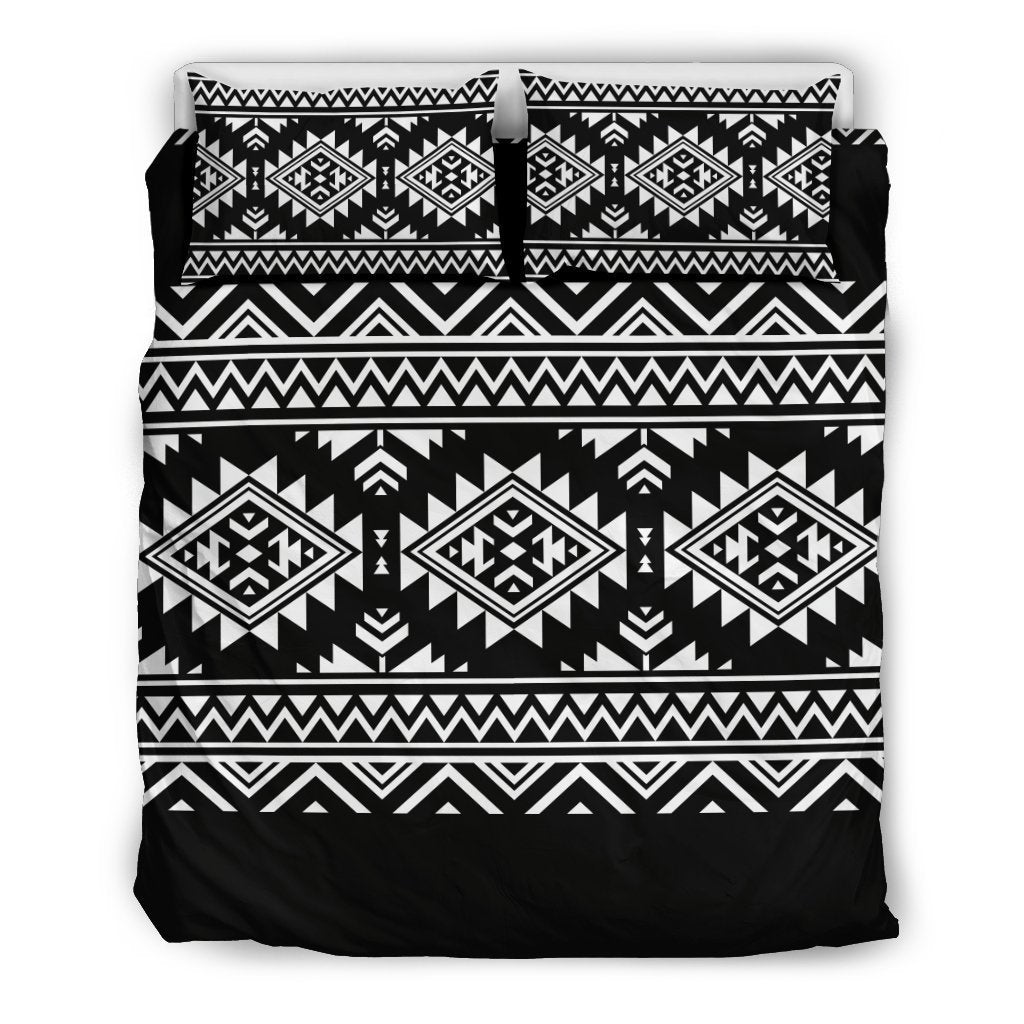 Aztec Black White Print Pattern Duvet Cover Bedding Set