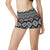 Aztec Black White Print Pattern High Waisted Spandex Shorts-JTAMIGO.COM