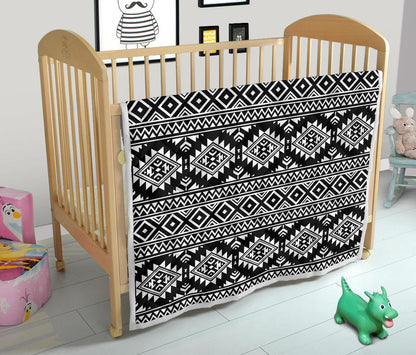 Aztec Black White Print Pattern Premium Quilt-JTAMIGO.COM
