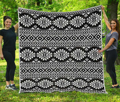 Aztec Black White Print Pattern Premium Quilt-JTAMIGO.COM