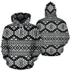 Aztec Black White Print Pattern Pullover Hoodie