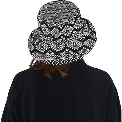 Aztec Black White Print Pattern Unisex Bucket Hat