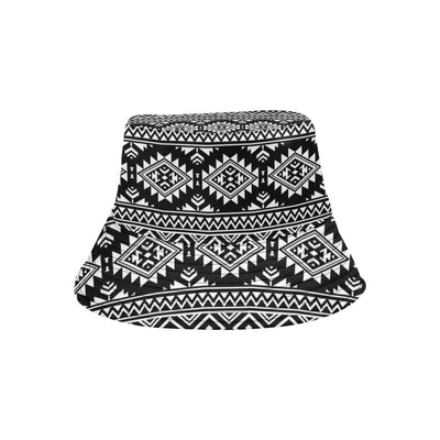 Aztec Black White Print Pattern Unisex Bucket Hat