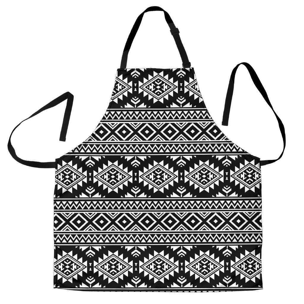 Aztec Black White Print Pattern Women Apron