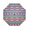 Aztec Pink Geometric Print Pattern Automatic Foldable Umbrella