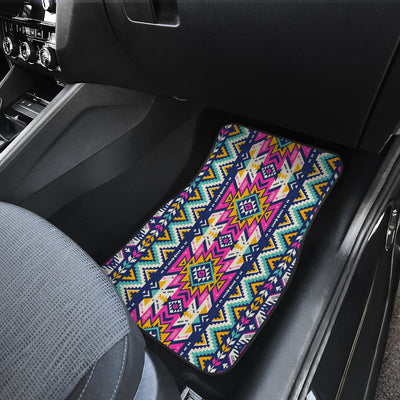 Aztec Pink Geometric Print Pattern Car Floor Mats