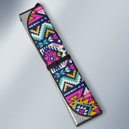 Aztec Pink Geometric Print Pattern Car Sun Shade For Windshield