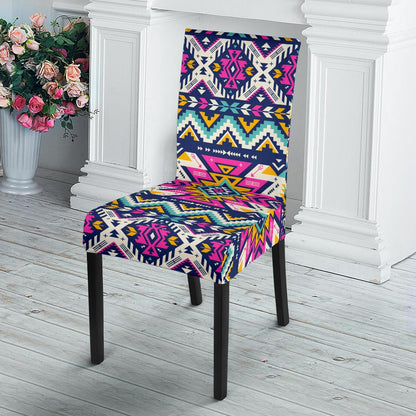 Aztec Pink Geometric Print Pattern Dinning Chair Slipper-JTAMIGO.COM