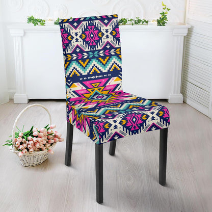 Aztec Pink Geometric Print Pattern Dinning Chair Slipper-JTAMIGO.COM
