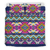 Aztec Pink Geometric Print Pattern Duvet Cover Bedding Set