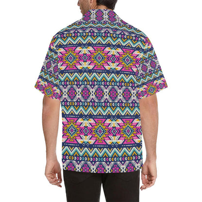 Aztec Pink Geometric Print Pattern Men Aloha Hawaiian Shirt