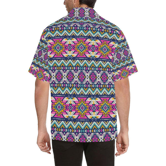 Aztec Pink Geometric Print Pattern Men Aloha Hawaiian Shirt