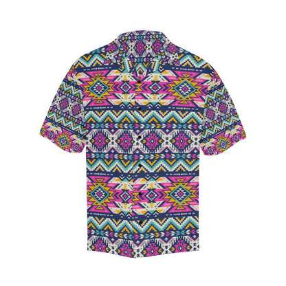 Aztec Pink Geometric Print Pattern Men Aloha Hawaiian Shirt
