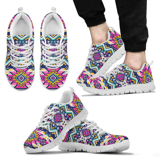 Aztec Pink Geometric Print Pattern Men Sneakers Shoes