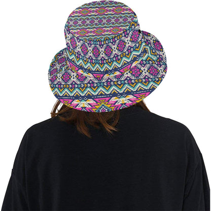 Aztec Pink Geometric Print Pattern Unisex Bucket Hat
