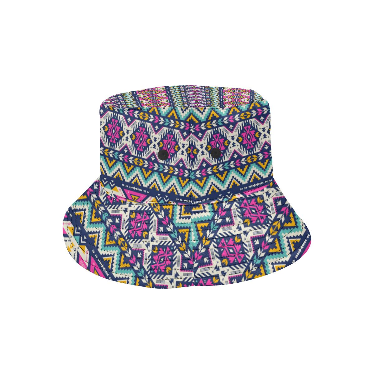 Aztec Pink Geometric Print Pattern Unisex Bucket Hat