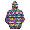 Aztec Pink Geometric Print Pattern Zip Up Hoodie