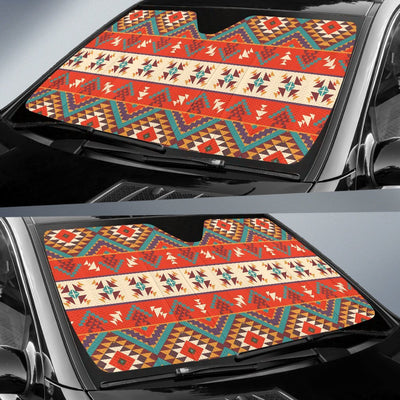 Aztec Red Print Pattern Car Sun Shade For Windshield