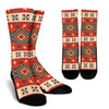 Aztec Red Print Pattern Crew Socks