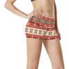 Aztec Red Print Pattern High Waisted Spandex Shorts-JTAMIGO.COM