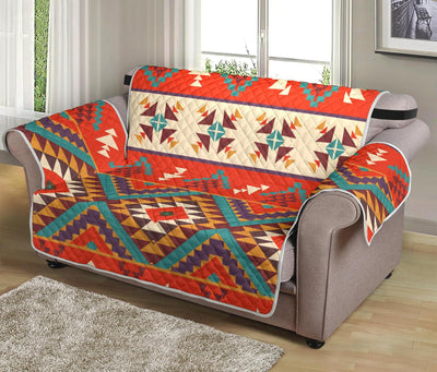 Aztec Red Print Pattern Loveseat Sofa Protector-JTAMIGO.COM