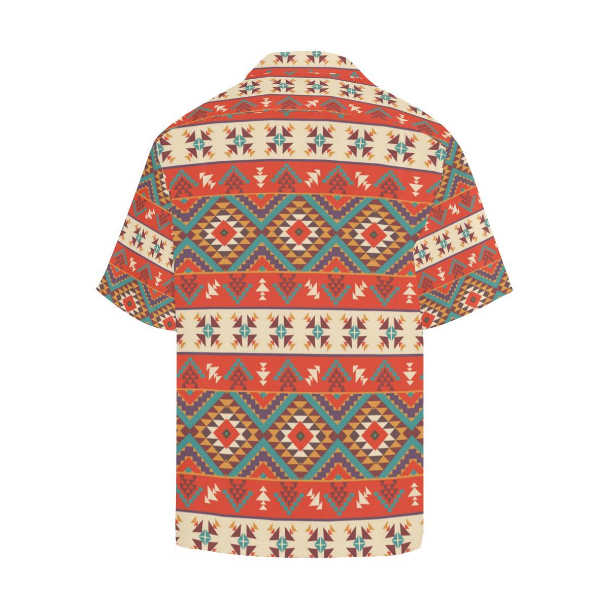 Aztec Red Print Pattern Men Aloha Hawaiian Shirt