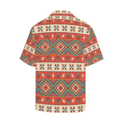 Aztec Red Print Pattern Men Aloha Hawaiian Shirt