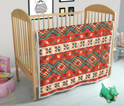 Aztec Red Print Pattern Premium Quilt-JTAMIGO.COM