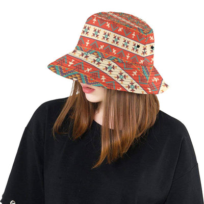 Aztec Red Print Pattern Unisex Bucket Hat