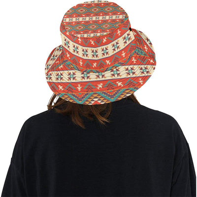 Aztec Red Print Pattern Unisex Bucket Hat