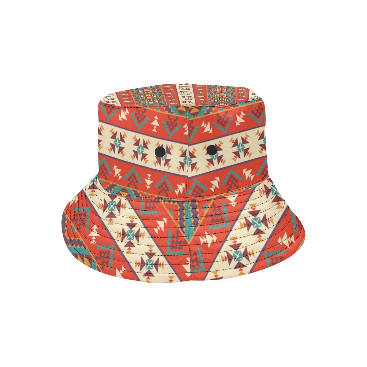 Aztec Red Print Pattern Unisex Bucket Hat