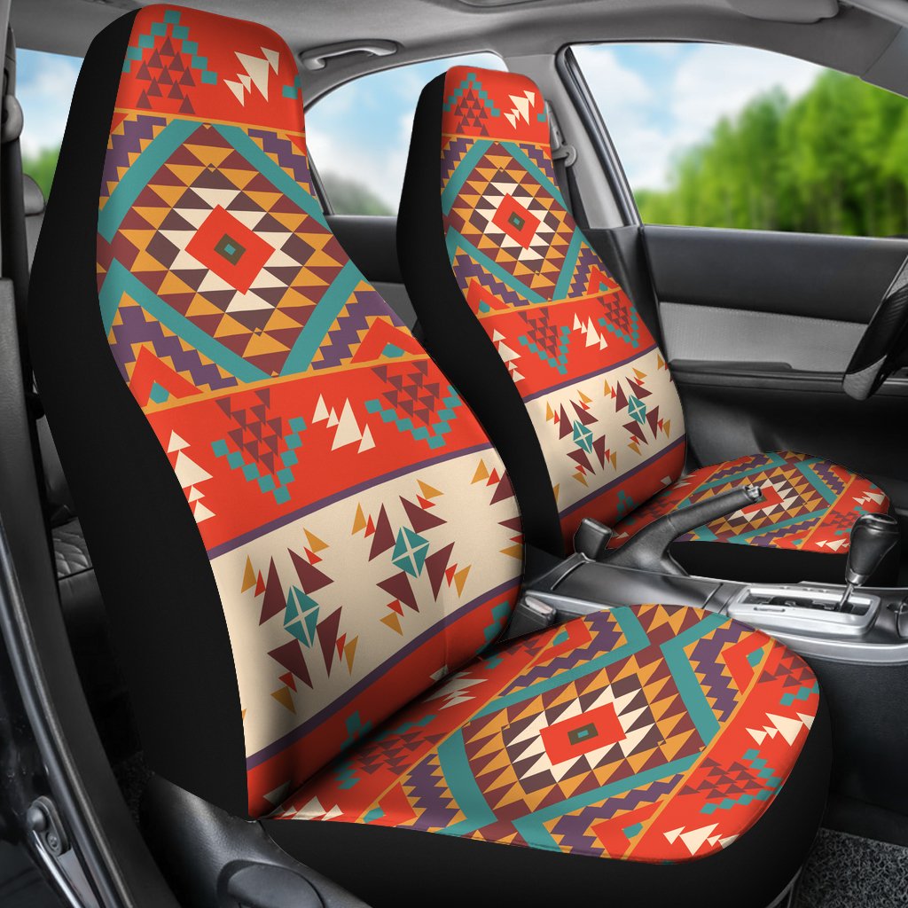 Aztec Red Print Pattern Universal Fit Car Seat Covers