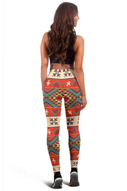 Aztec Red Print Pattern Women Leggings