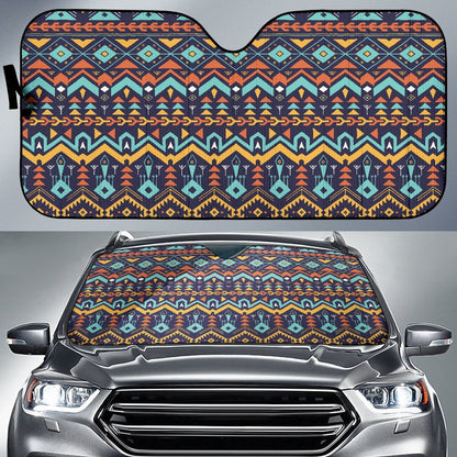 Aztec Style Print Pattern Car Sun Shade For Windshield