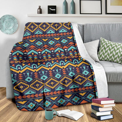Aztec Style Print Pattern Fleece Blanket