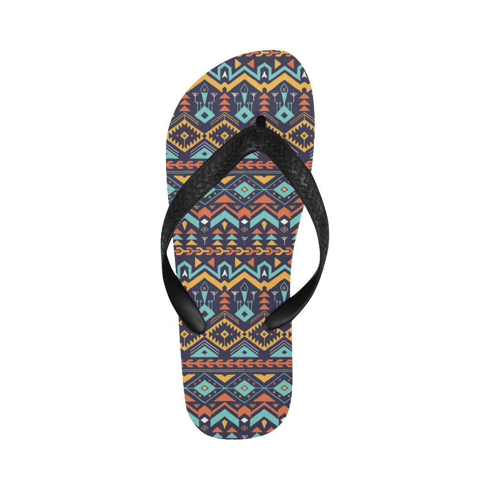 Aztec Style Print Pattern Flip Flops-JTAMIGO.COM