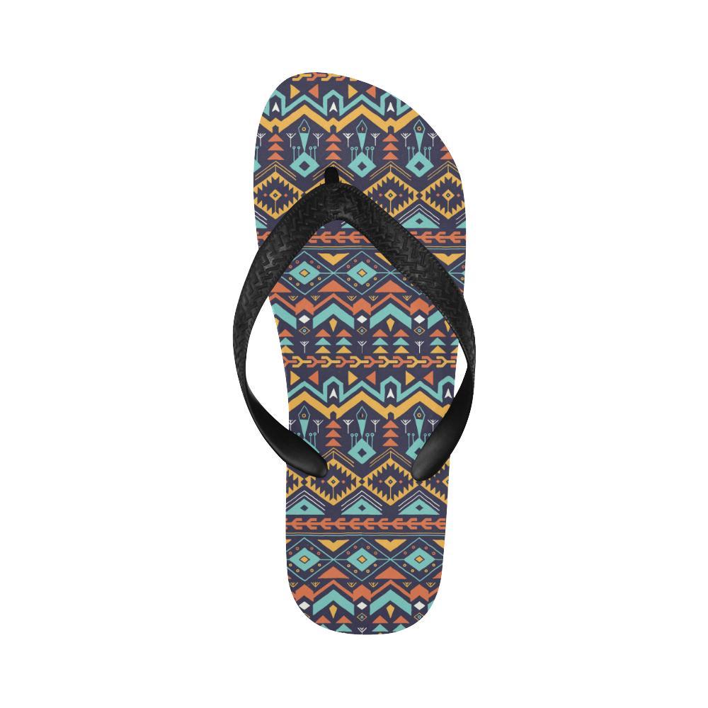 Aztec Style Print Pattern Flip Flops-JTAMIGO.COM
